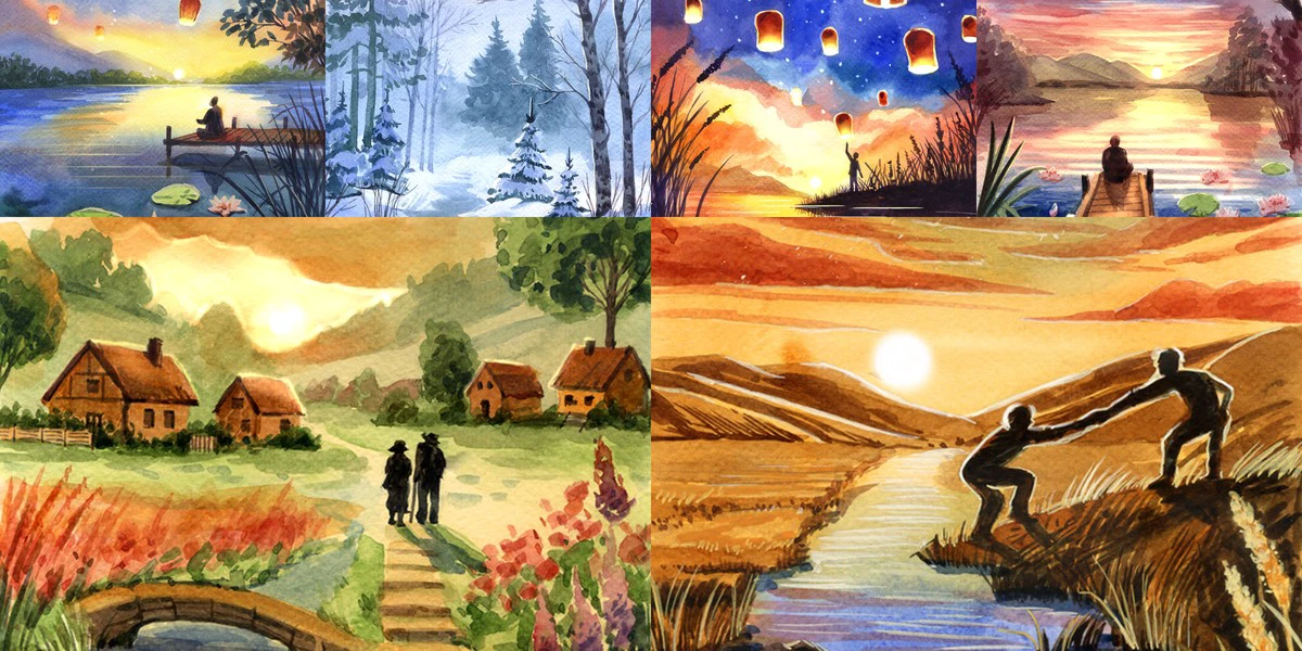 Four Divine Abidings Painting Collage